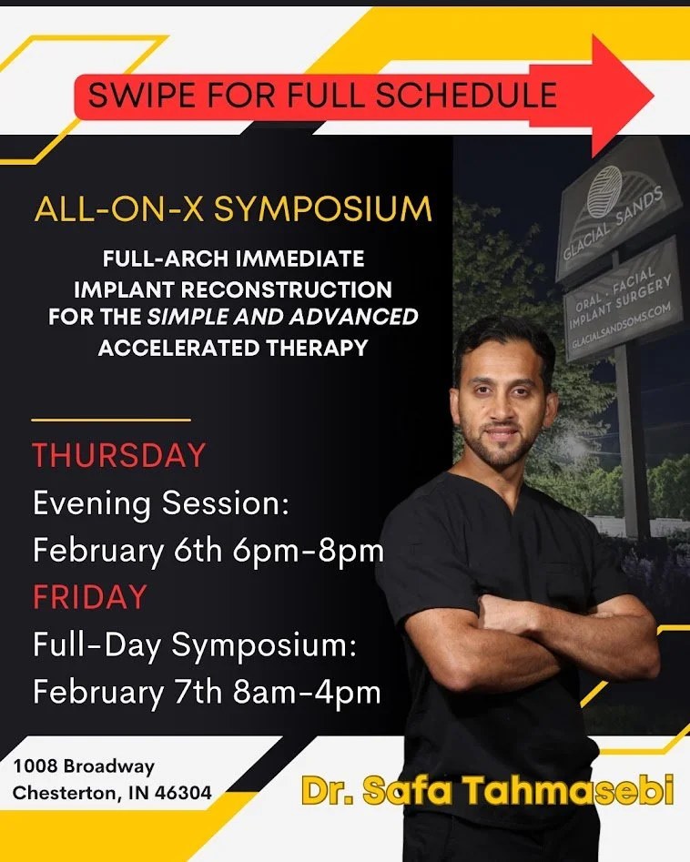 Flyer for Dr. Safa Tahmasebi's February 6-7, 2025 full-arch sessions